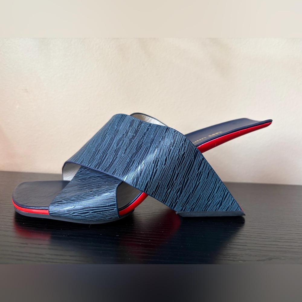 United Nude Textured Blue and Red Mules